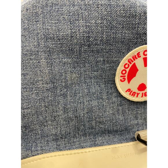 Play Jello Korean Boutique Denim Bunny Backpack White Bottom 12"x7"x6" - Picture 9 of 14